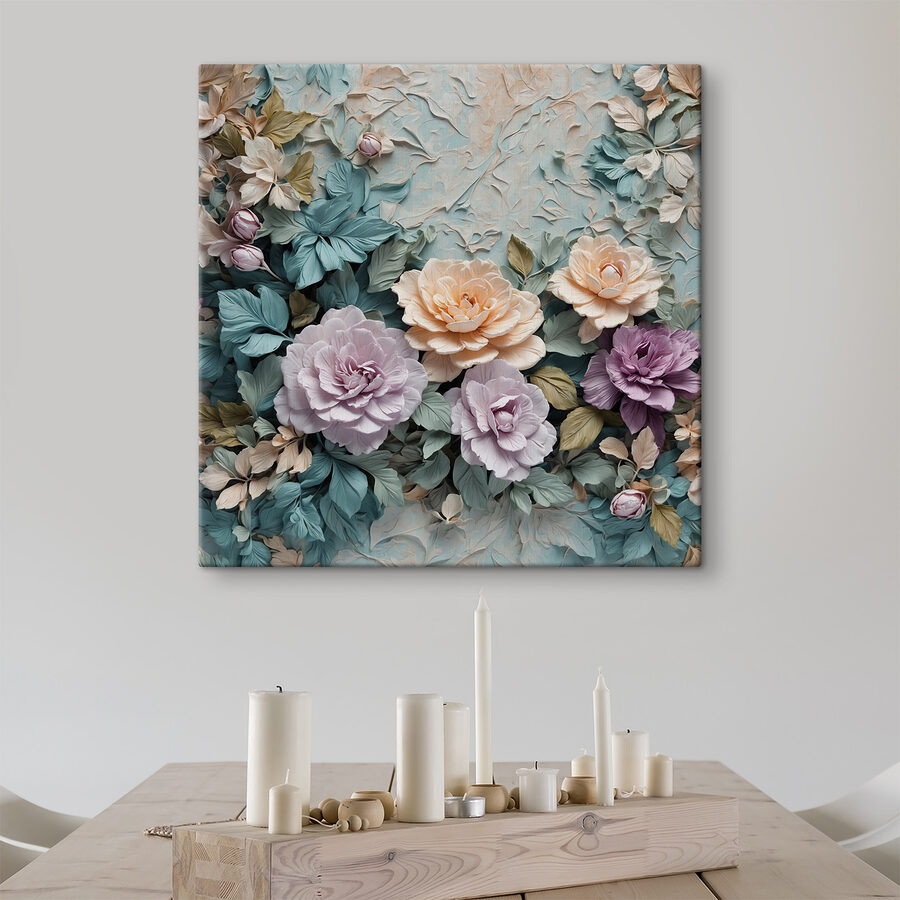 Groep bloemen op een muur