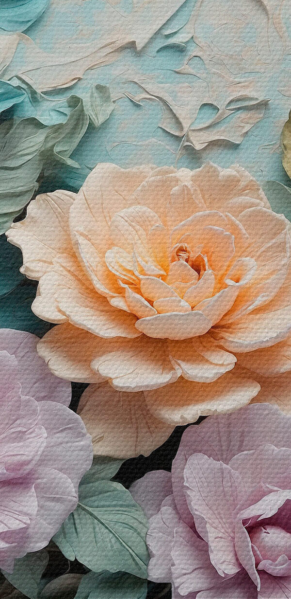 Groep bloemen op een muur Groep bloemen op een muur