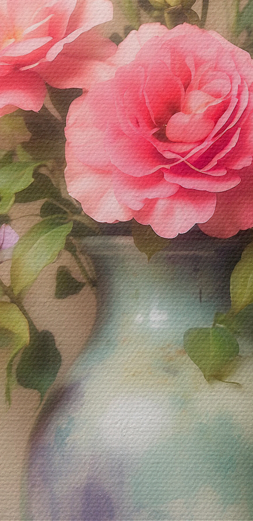Vaas met bloemen op een plank