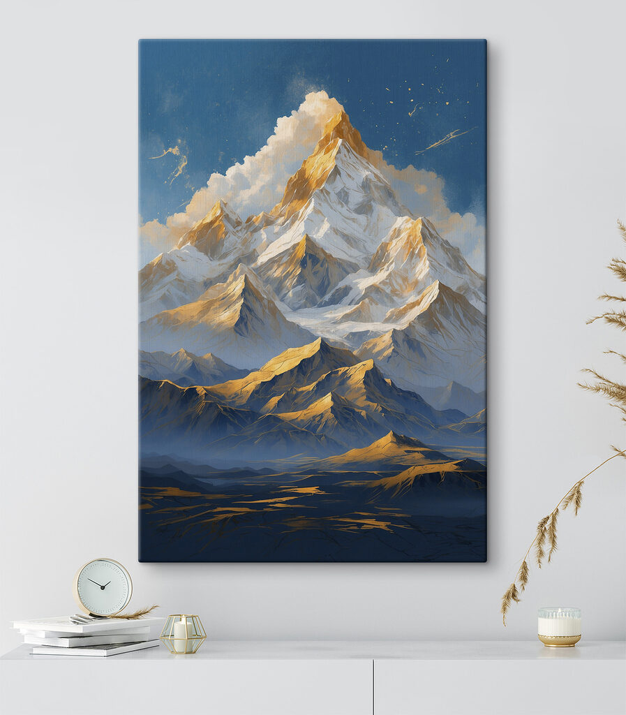Mountain range with snow and clouds Mountain range with snow and clouds