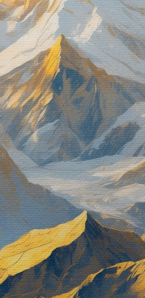 Mountain range with snow and clouds Mountain range with snow and clouds