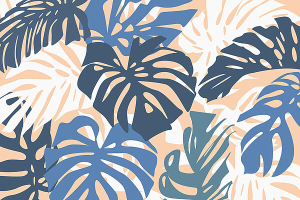 Blauwe en witte bladeren Blauwe en witte bladeren