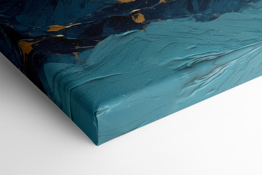 Oceanisch canvas van azuur en amber
