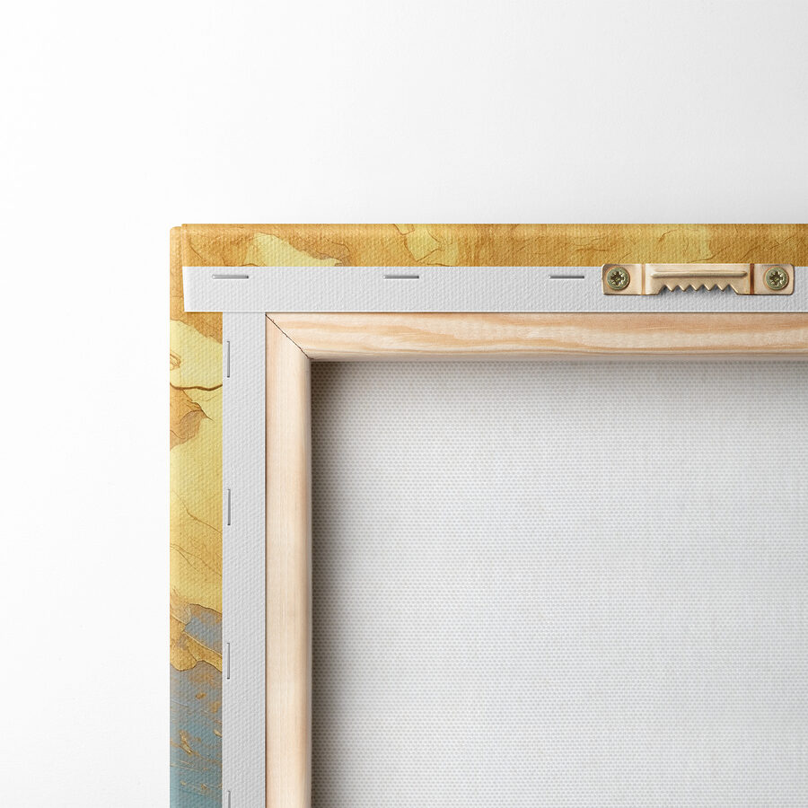 Oceanisch canvas van azuur en amber