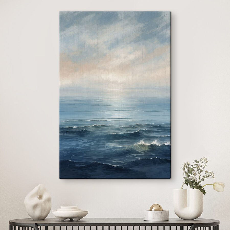 Canvas Schilderijen Groot wateroppervlak met golven