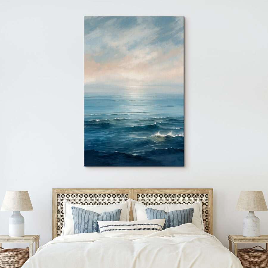 Canvas Schilderijen Groot wateroppervlak met golven - Afbeelding 2