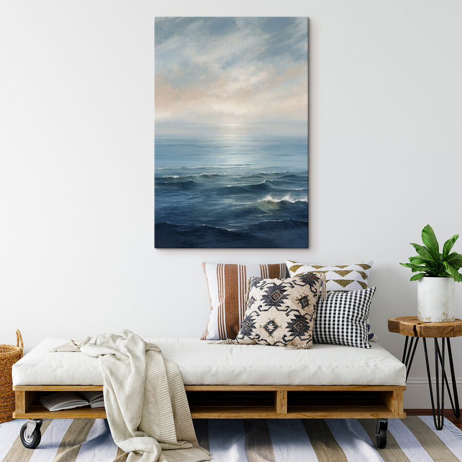 Canvas Schilderijen Groot wateroppervlak met golven - Afbeelding 3