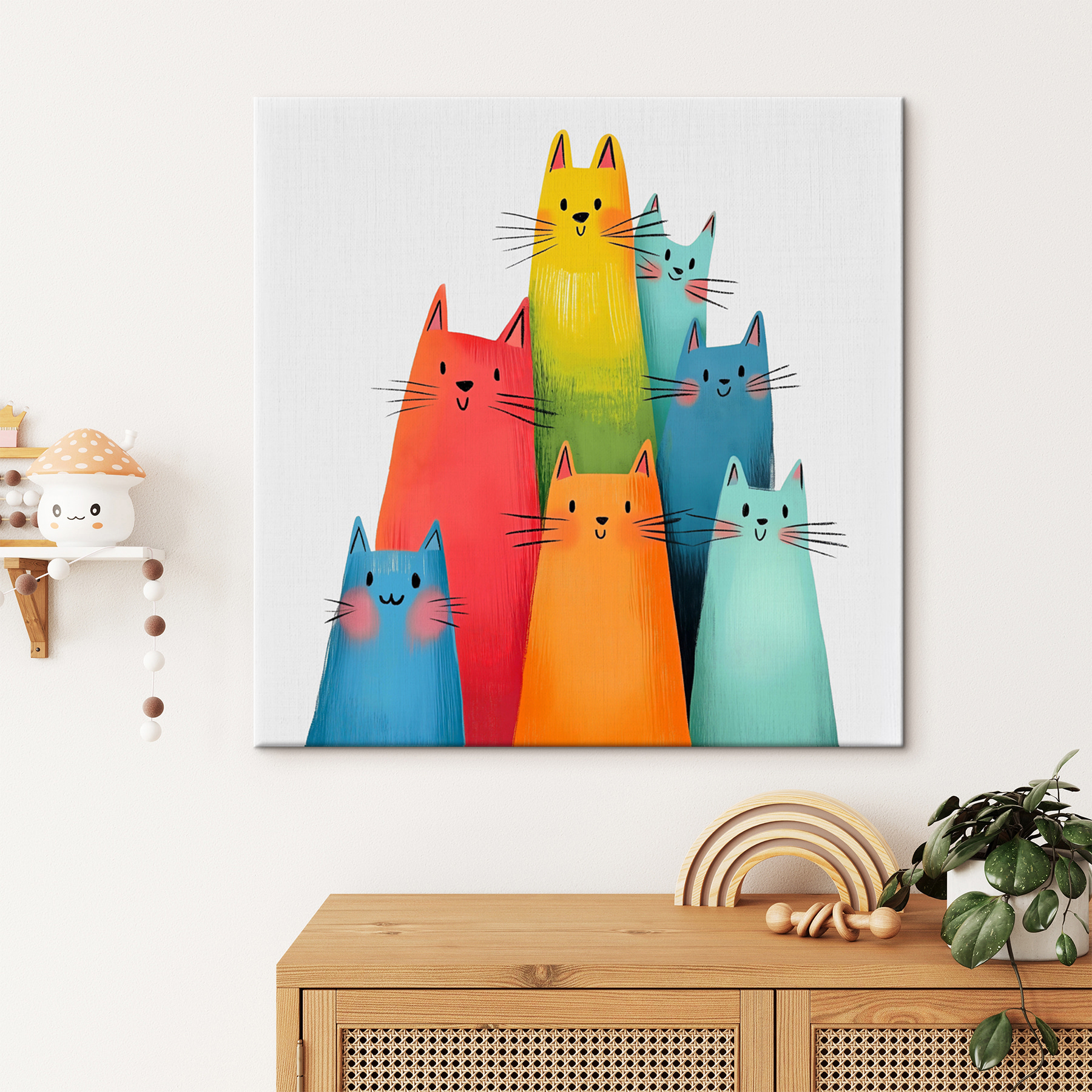 Group of cats with different colors