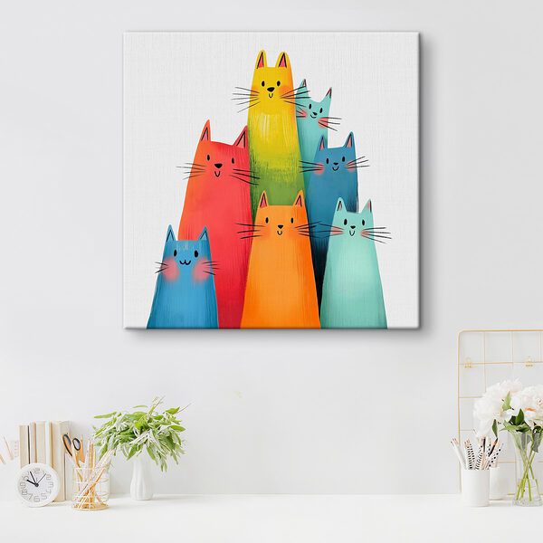 Groep katten met verschillende kleuren Groep katten met verschillende kleuren