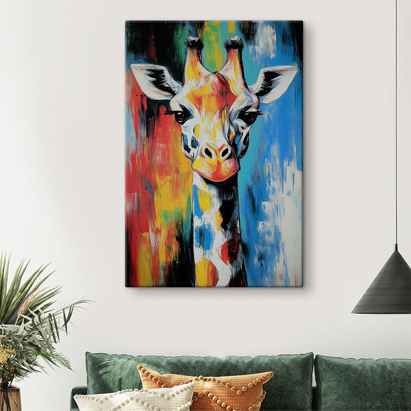 Schilderij van een giraffe Schilderij van een giraffe