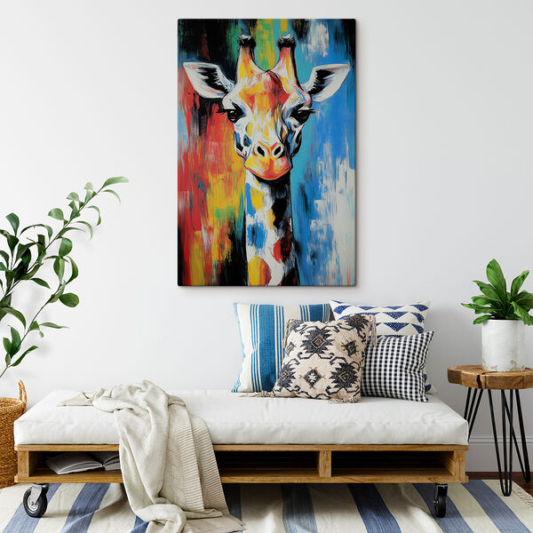 Schilderij van een giraffe Schilderij van een giraffe