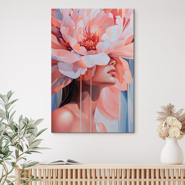 Vrouw met bloemen op haar hoofd Vrouw met bloemen op haar hoofd
