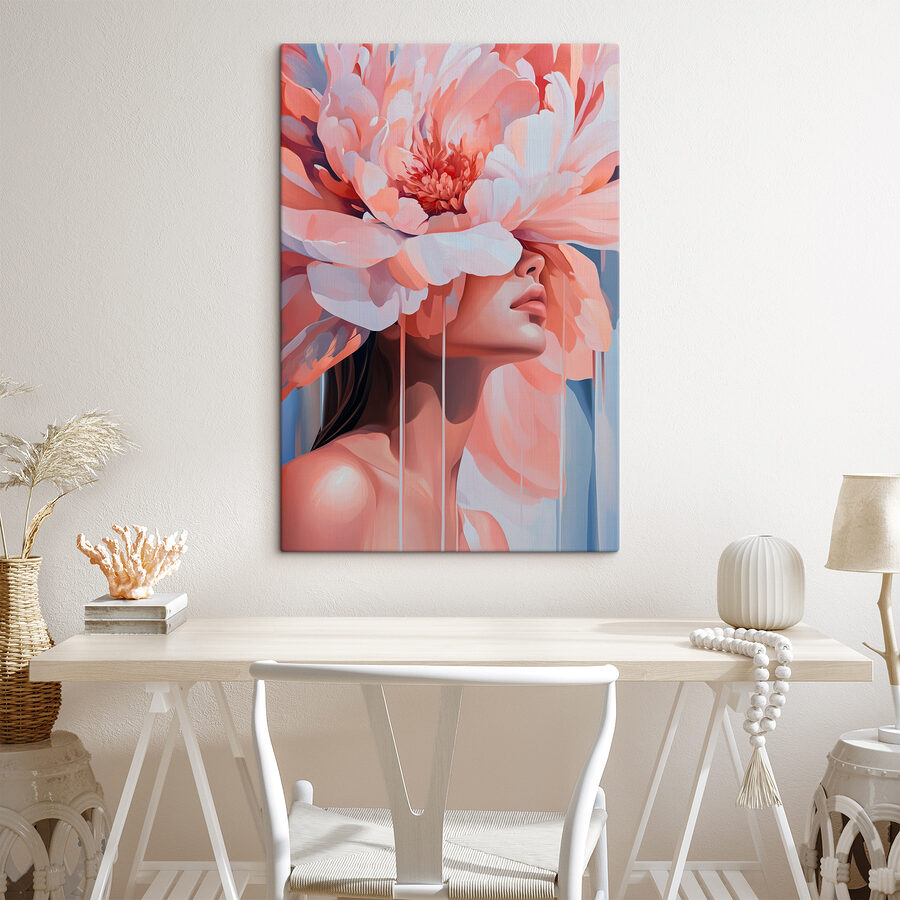 Vrouw met bloemen op haar hoofd