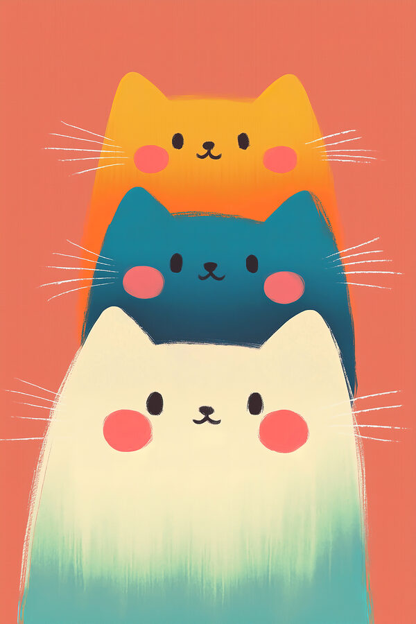 Groep katten op roze achtergrond Groep katten op roze achtergrond