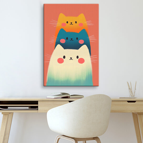 Groep katten op roze achtergrond Groep katten op roze achtergrond