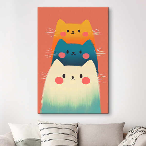 Groep katten op roze achtergrond Groep katten op roze achtergrond