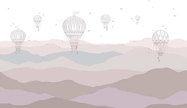 Groep heteluchtballonnen in de lucht Groep heteluchtballonnen in de lucht