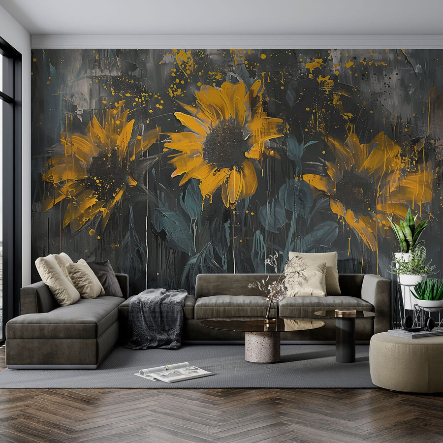 Schilderij van gele bloemen