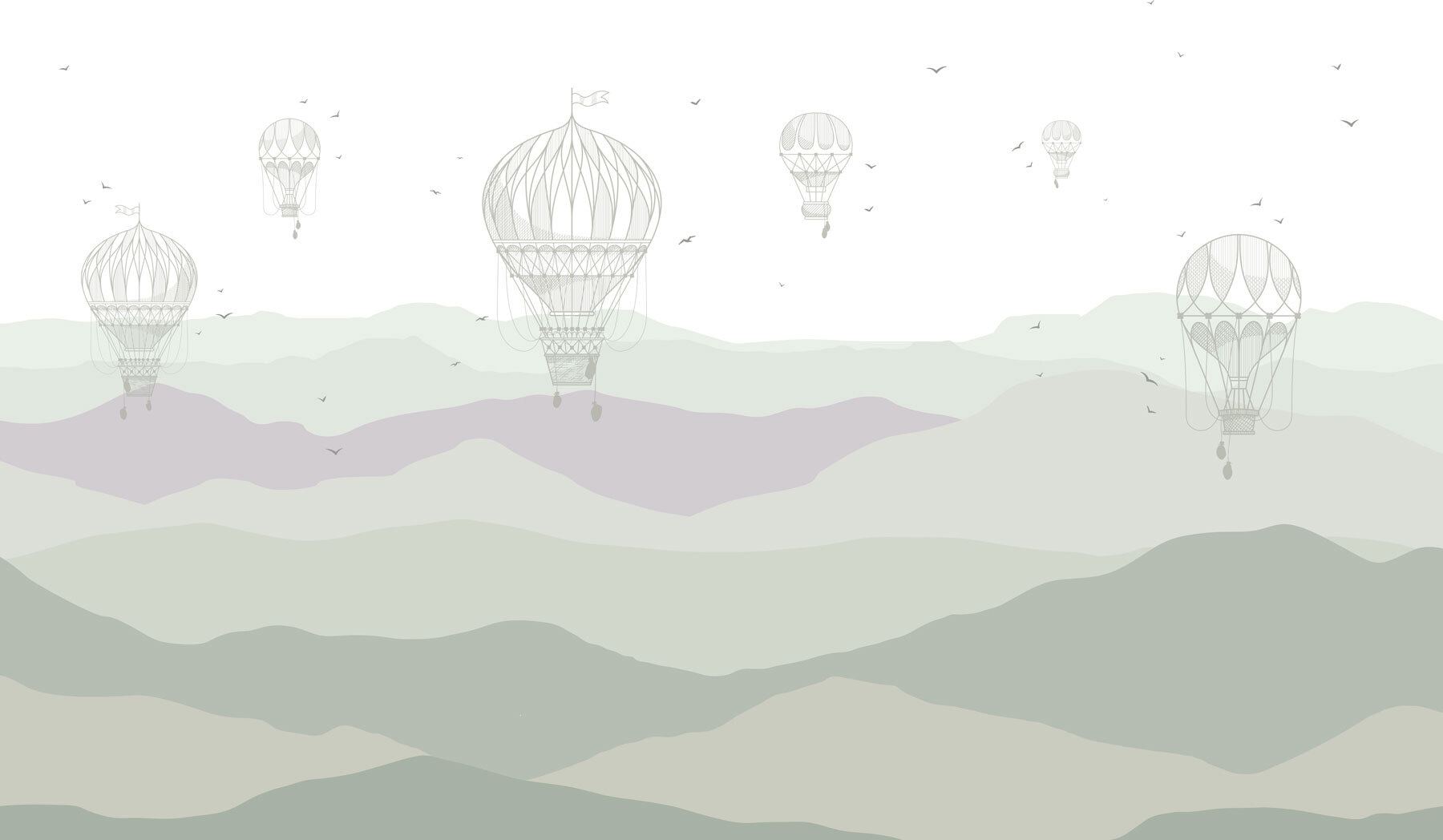 Group of hot air balloons in the sky