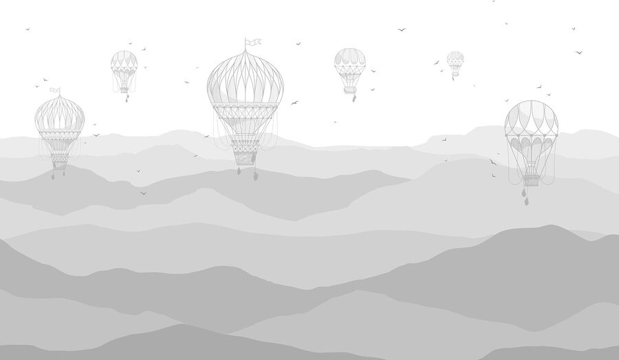 Groep heteluchtballonnen in de lucht