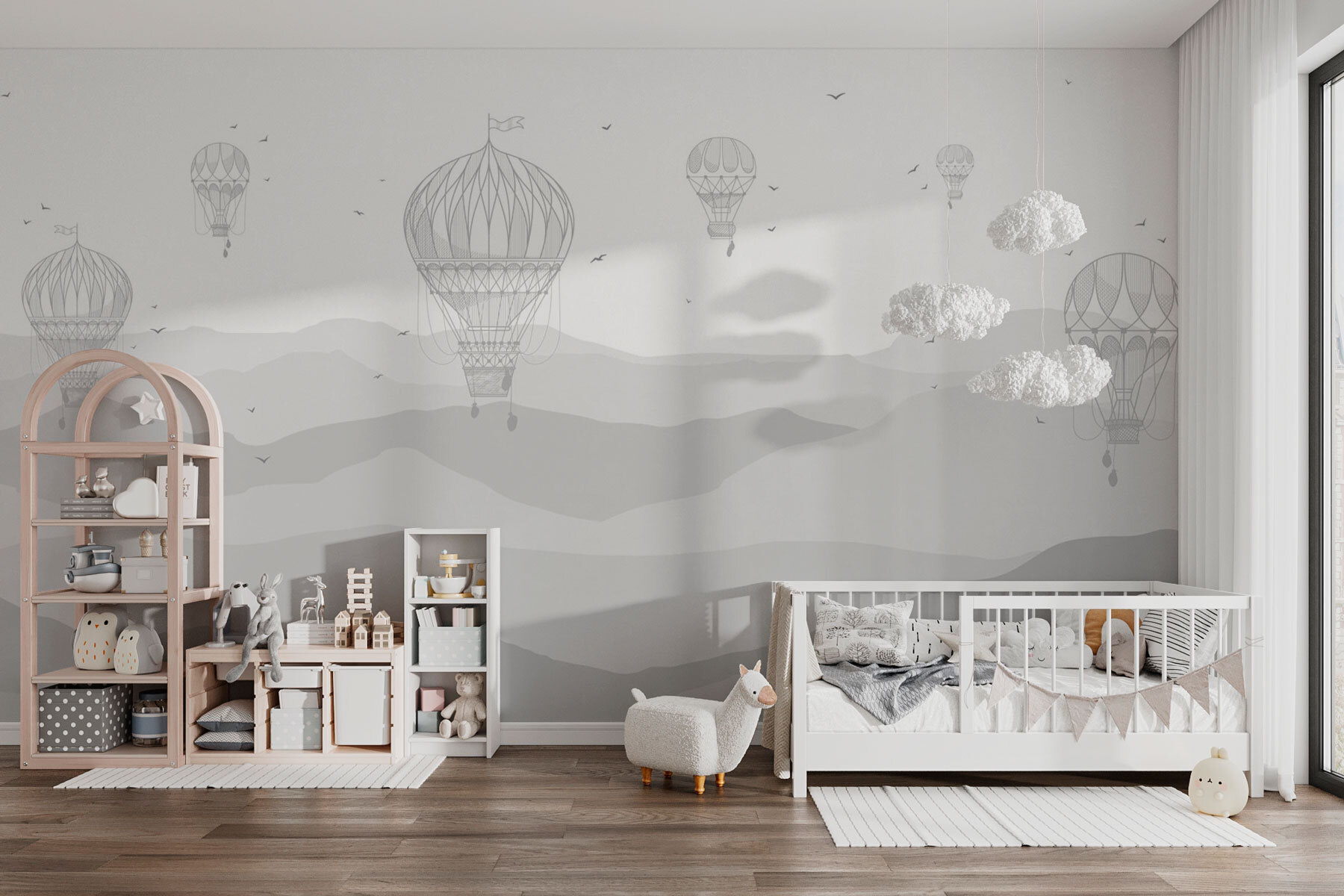 Group of hot air balloons in the sky