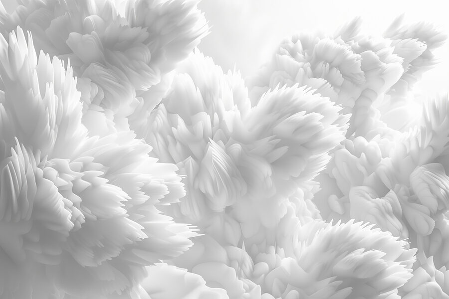 Close-up van witte pluizige objecten