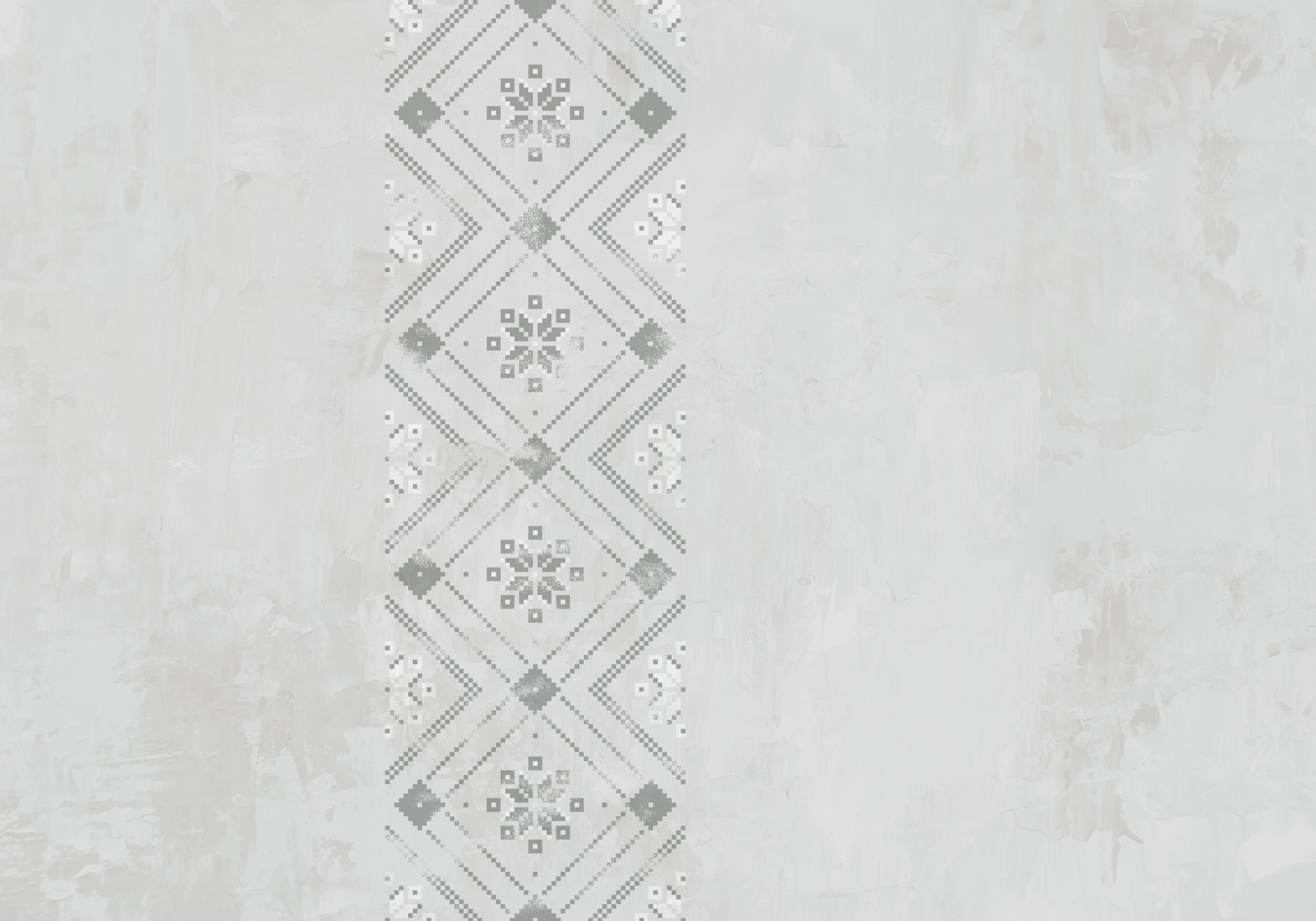 Grey and white pattern on a white surface