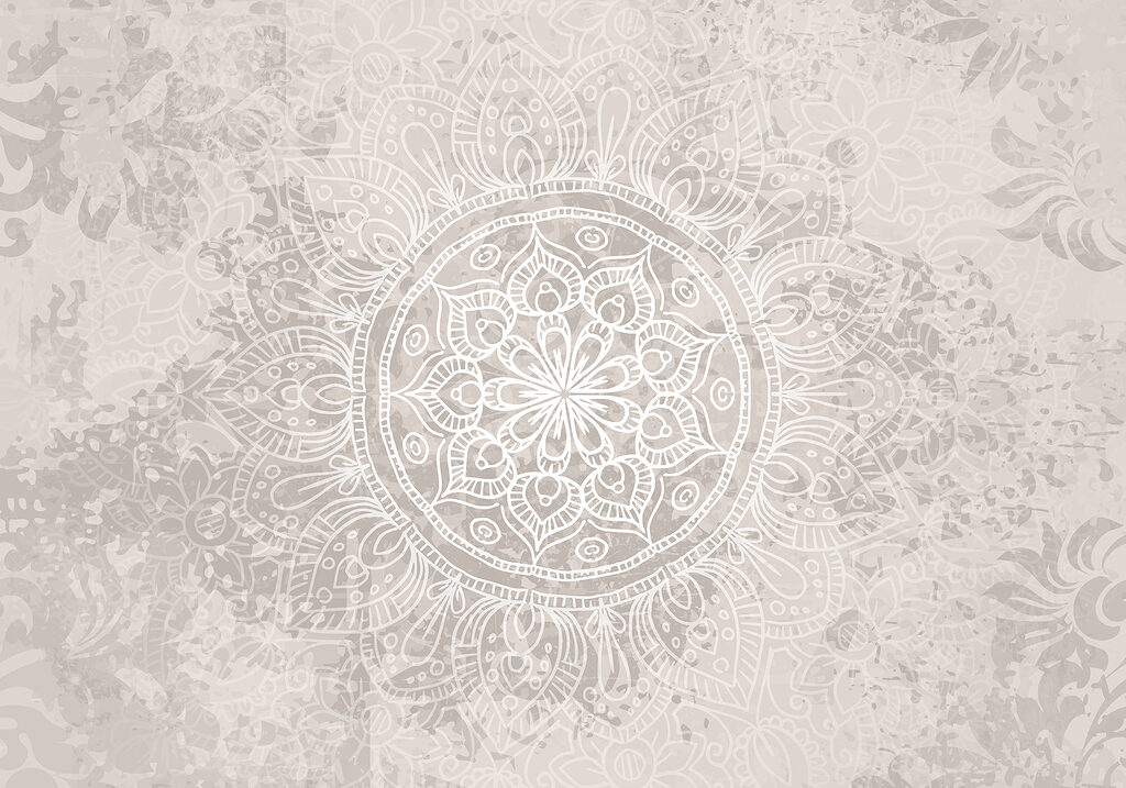 Witte en grijze mandala Witte en grijze mandala