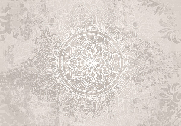 Witte en grijze mandala Witte en grijze mandala