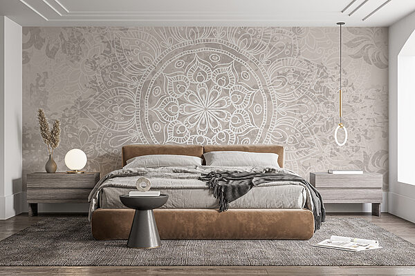 Witte en grijze mandala Witte en grijze mandala