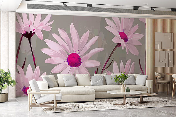 Groep witte bloemen met paars hart Groep witte bloemen met paars hart