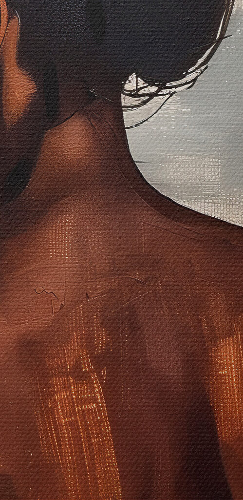 Woman in a white tank top