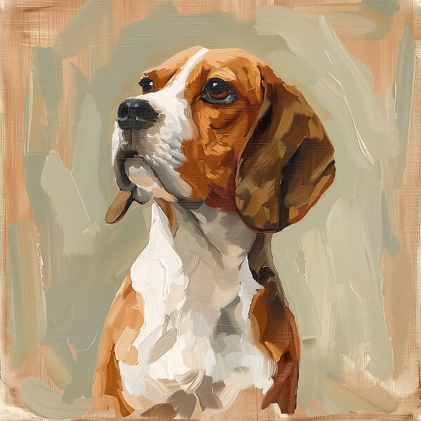 Schilderij van een hond Schilderij van een hond