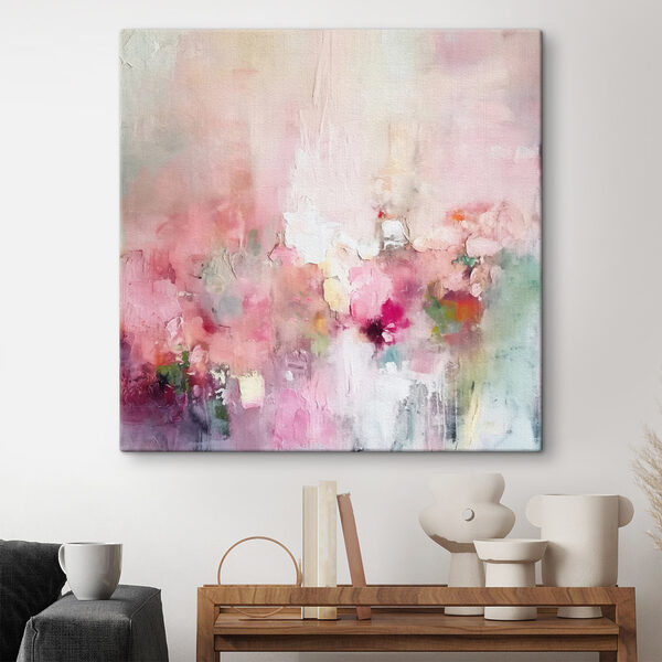 Schilderij van bloemen op een wit oppervlak Schilderij van bloemen op een wit oppervlak