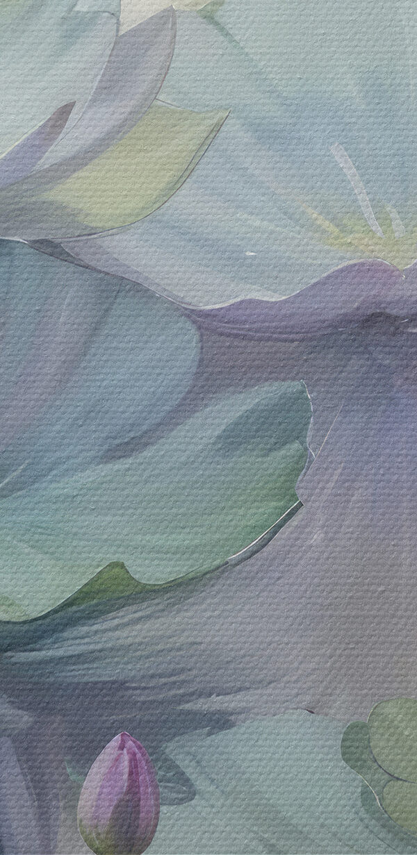 Schilderij van een bloem en bladeren Schilderij van een bloem en bladeren