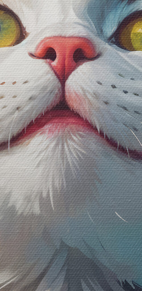 Cat with colorful paint splashes