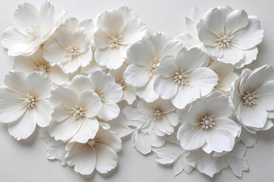 Canvas Schilderijen Groep witte bloemen - Afbeelding 9