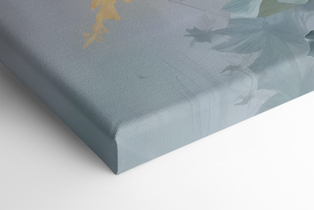 Painting of white flowers and green leaves Painting of white flowers and green leaves