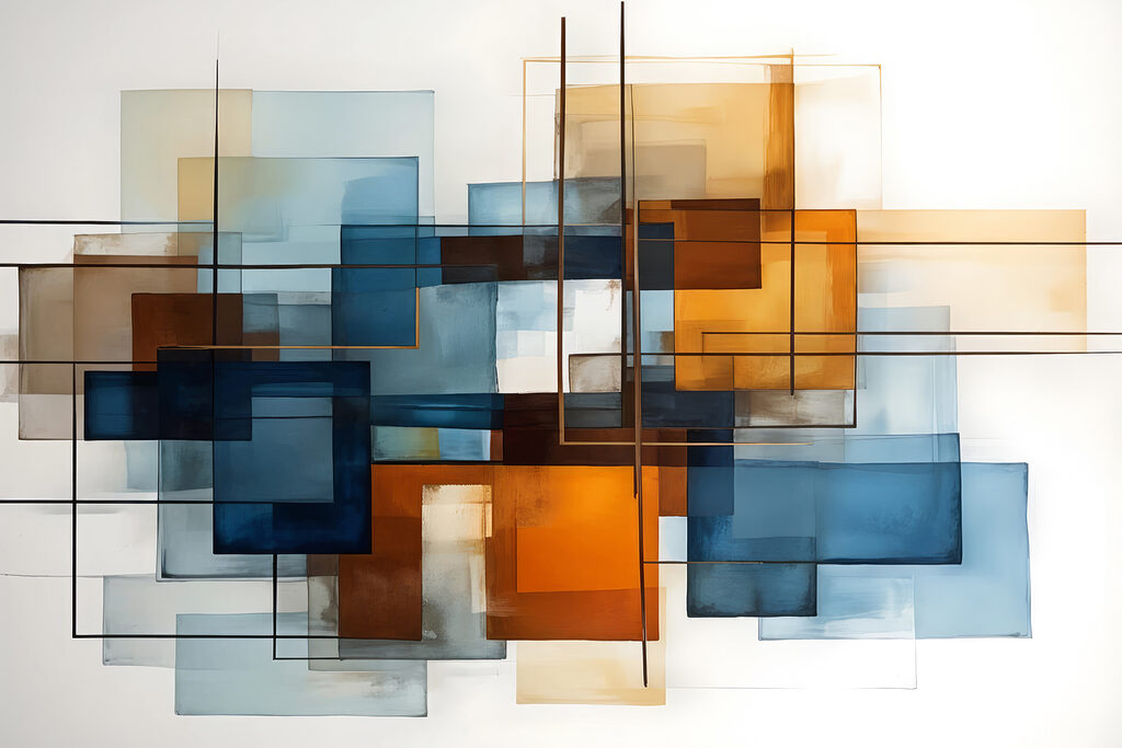 Painting of squares and lines