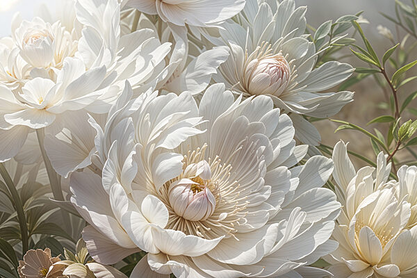 Groep witte bloemen Groep witte bloemen