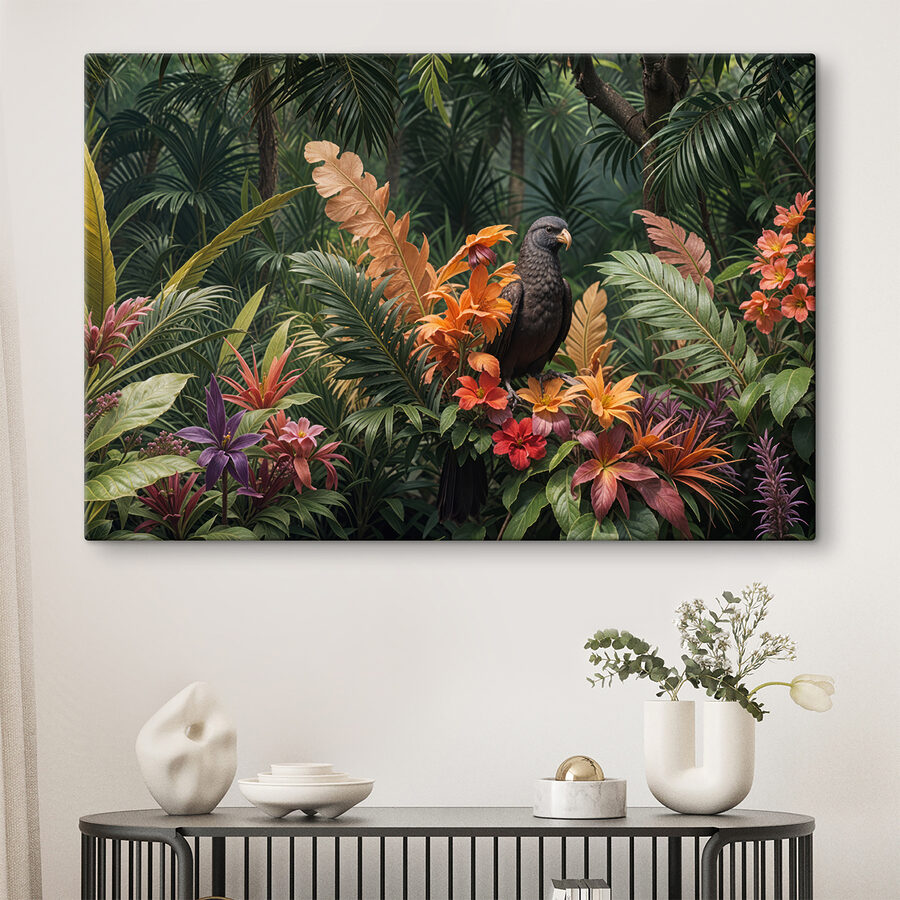 Vogel zittend op een bloem