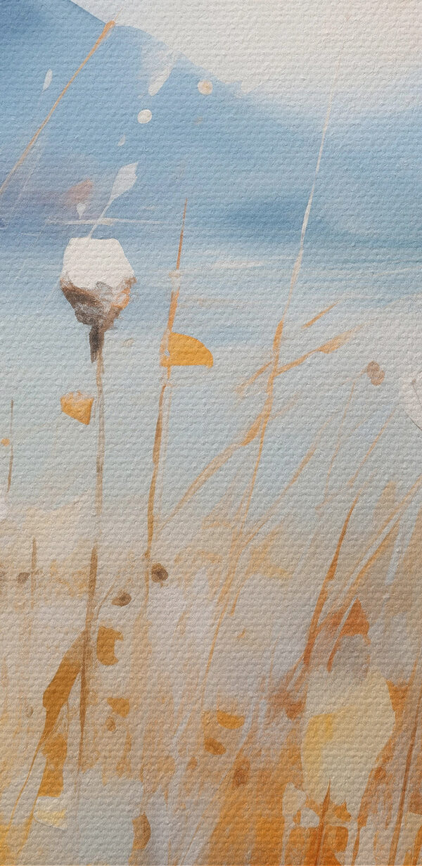 Schilderij van bloemen in een veld Schilderij van bloemen in een veld