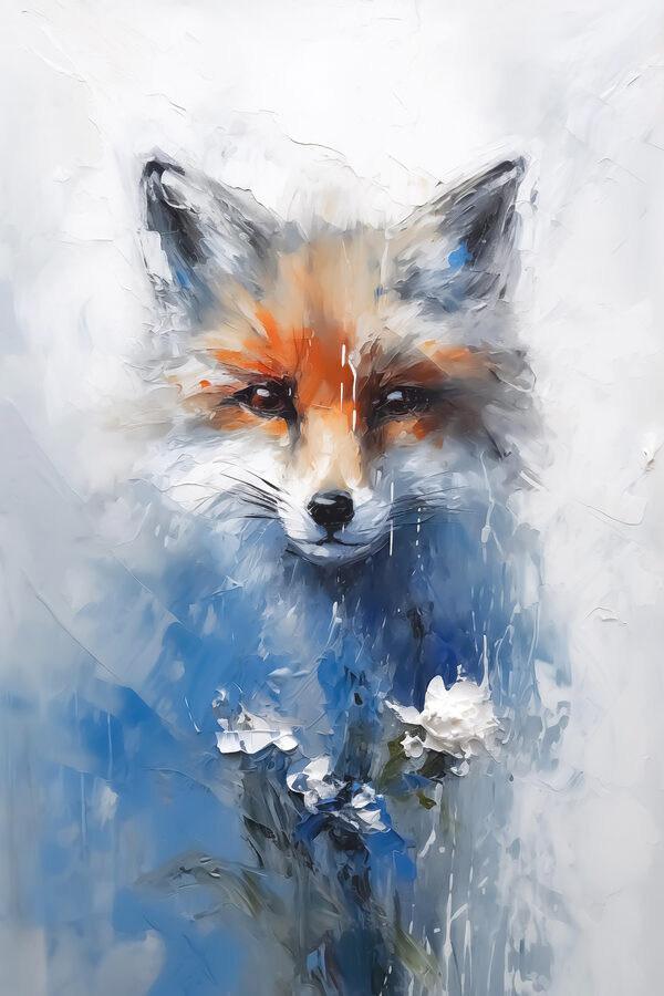 Schilderij van een vos Schilderij van een vos