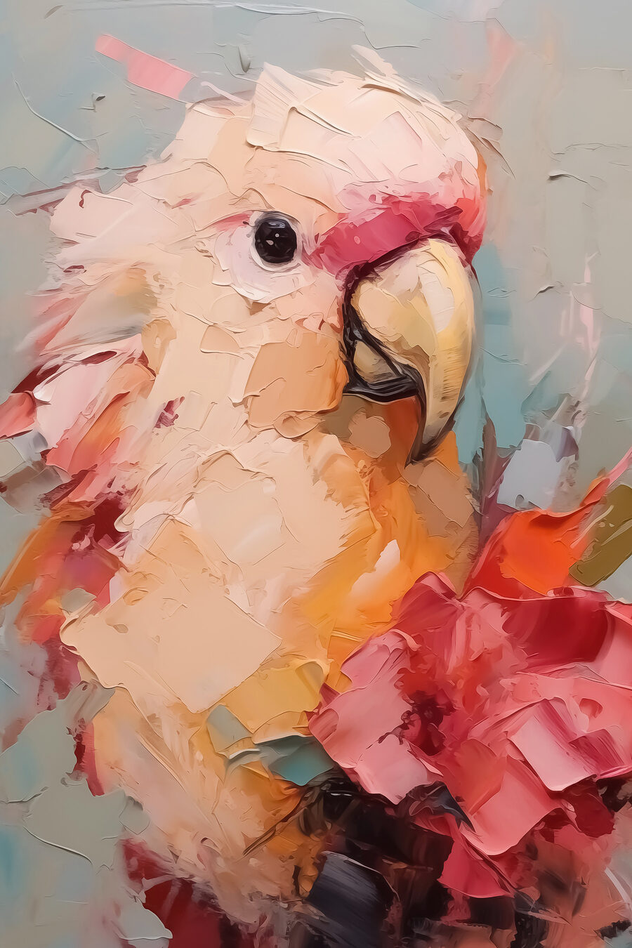 Schilderij van een papegaai