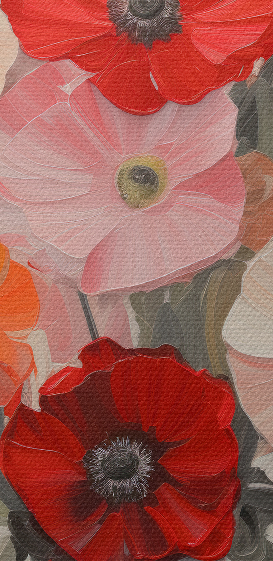 Schilderij van bloemen in een vaas
