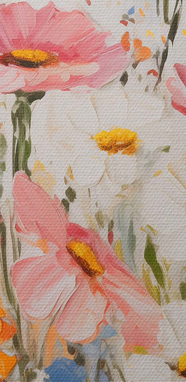Schilderij van bloemen op een muur Schilderij van bloemen op een muur
