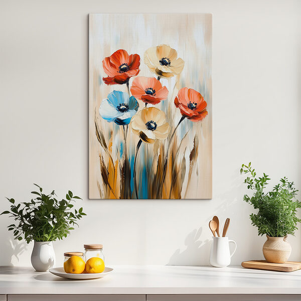 Schilderij van bloemen op een doek Schilderij van bloemen op een doek