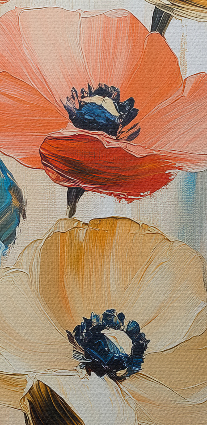 Schilderij van bloemen op een doek