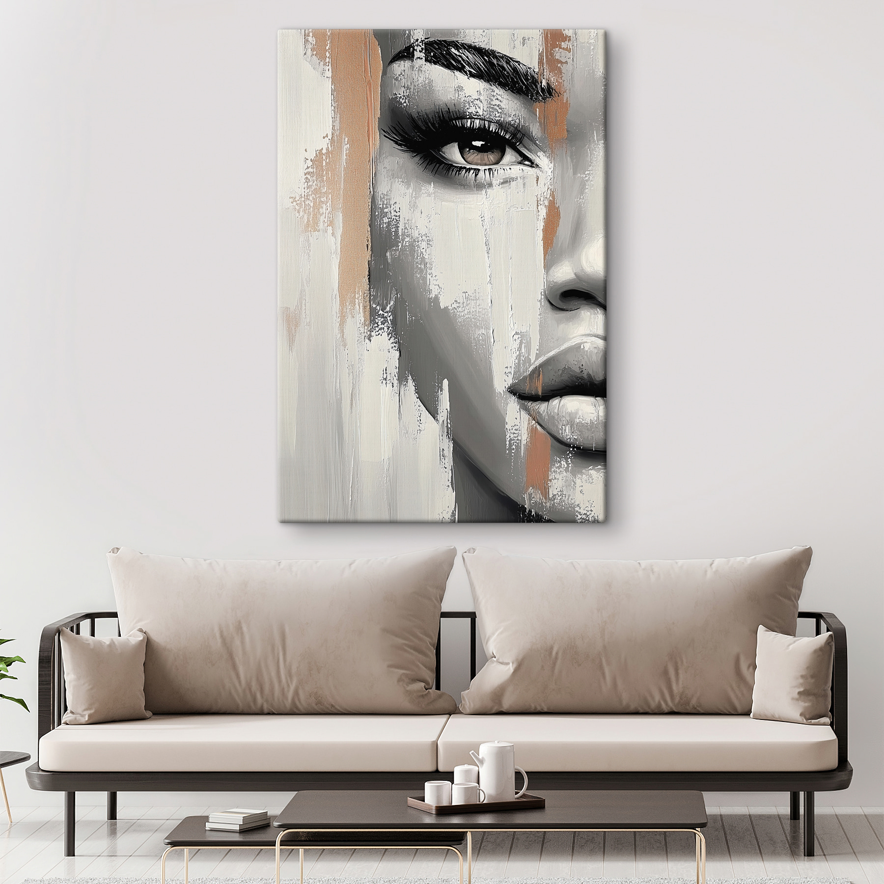 Woman's face with a paint stain Woman's face with a paint stain