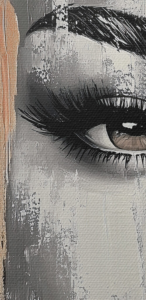 Woman's face with a paint stain Woman's face with a paint stain